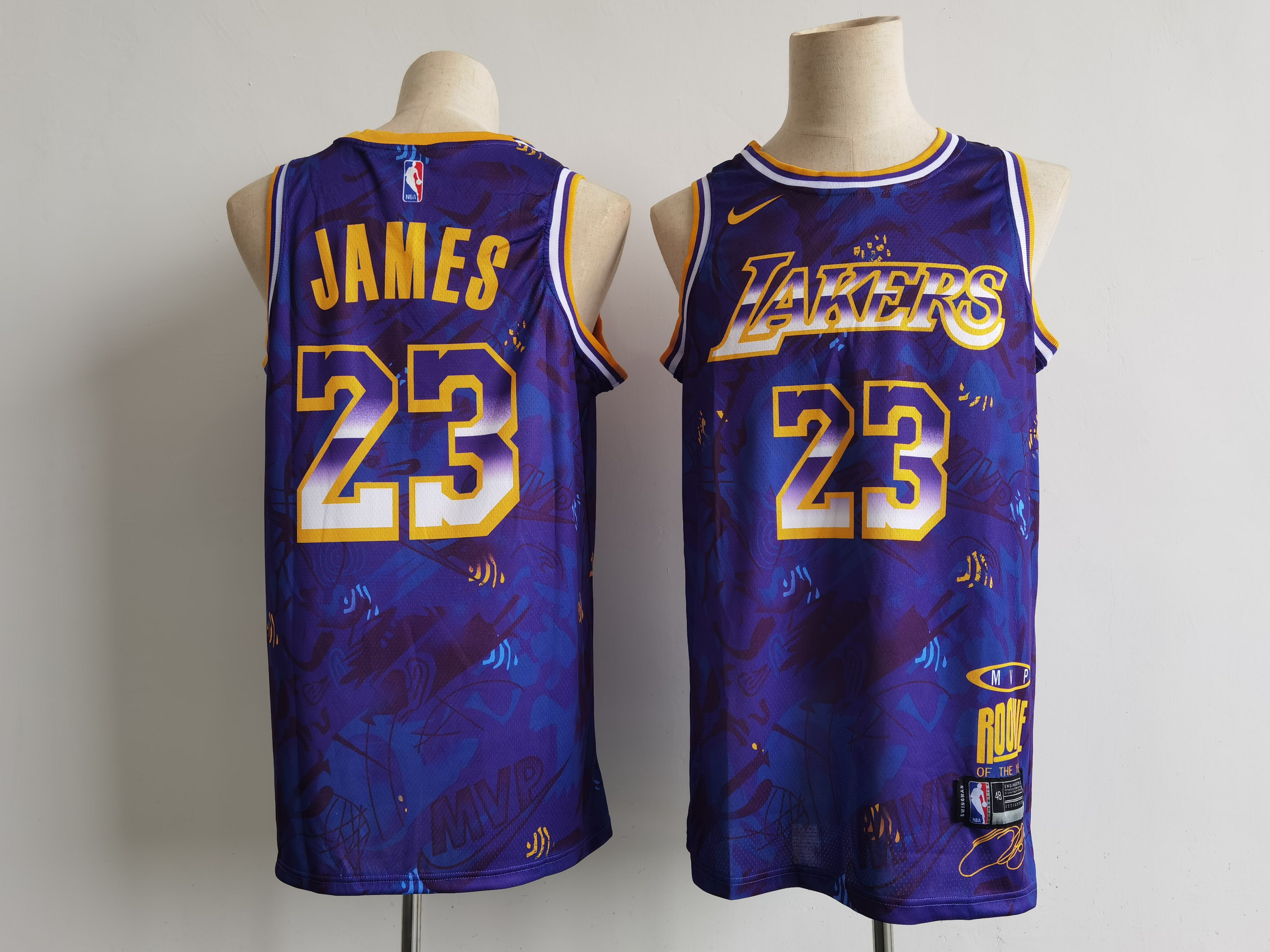 Men Los Angeles Lakers #23 James Purple Nike MVP rookie of the year select series 2021 NBA Jersey->phoenix suns->NBA Jersey
